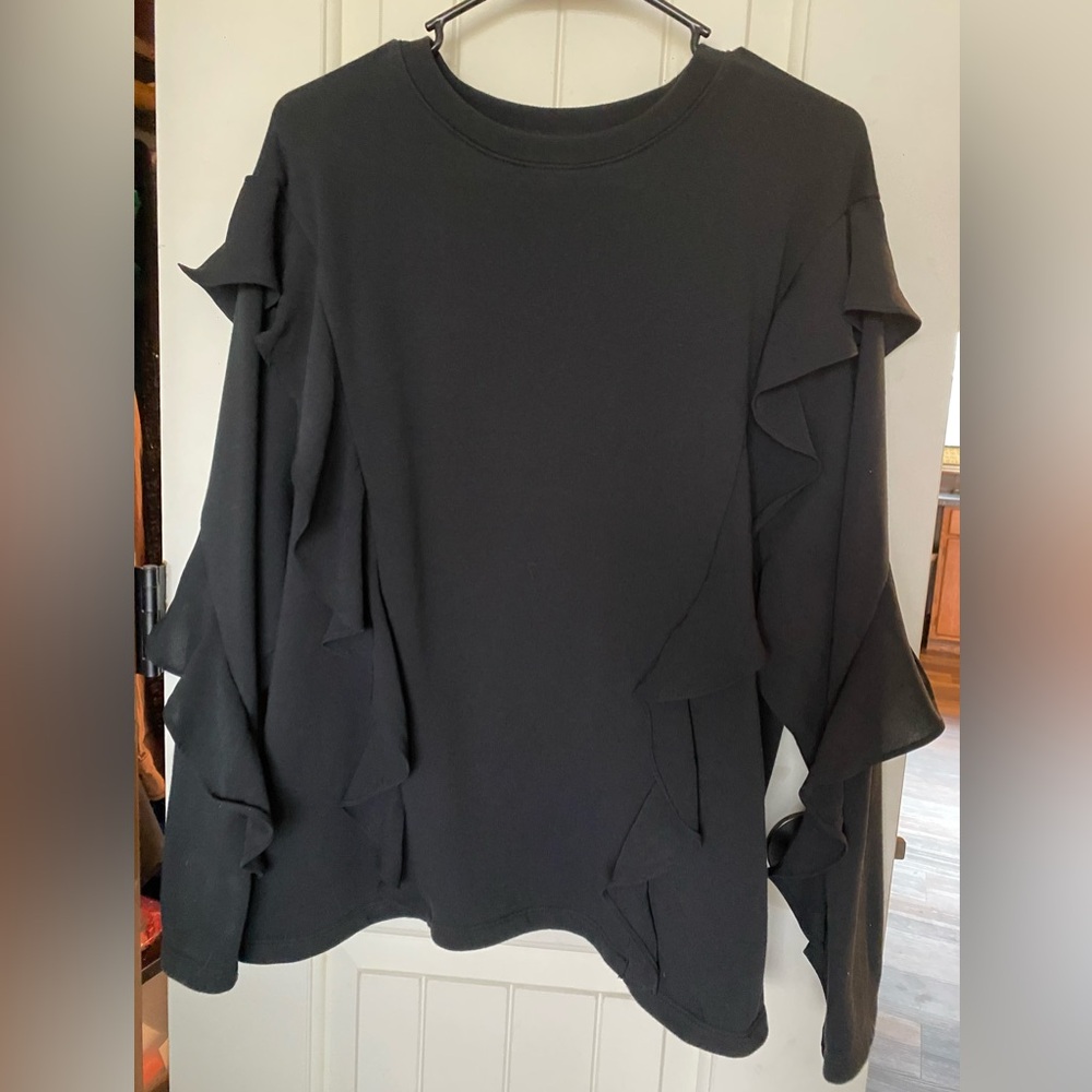 Black Ruffle Top and Sleeve